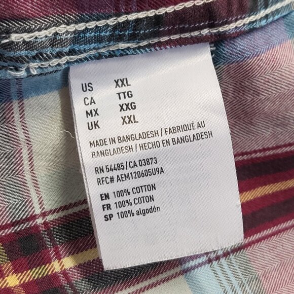 American Eagle Mens Shirt Button Up XXL Long Sleeve Plaid Seriously Soft - Picture 5 of 14